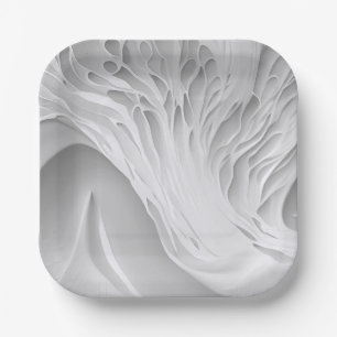 White Honeycomb Paper Plate