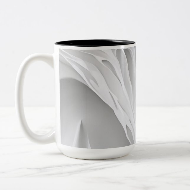 White Honeycomb Two-Tone Coffee Mug (Left)