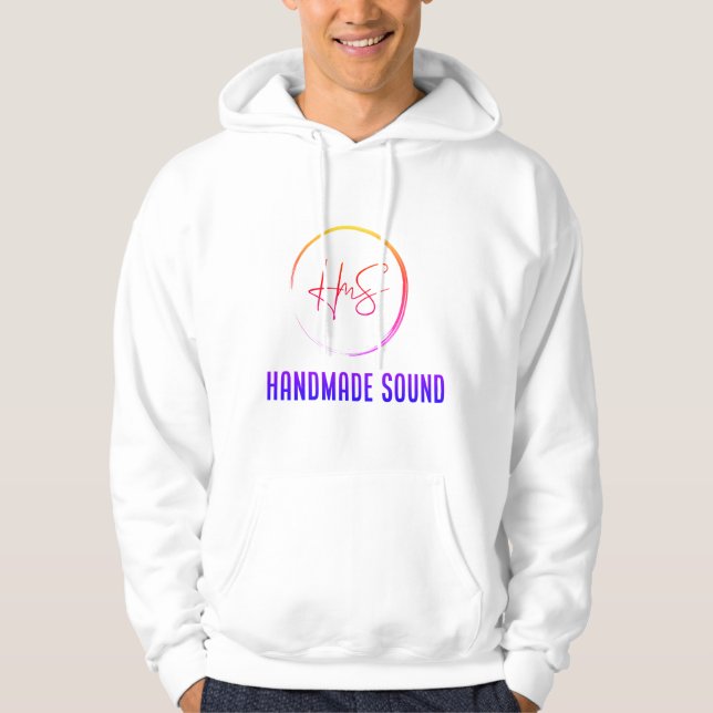 White hoodie - HmS - Handmade Sound (Front)