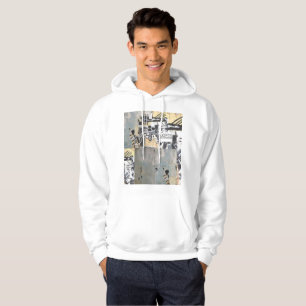 White Hoodie with Capricorn Wall Design