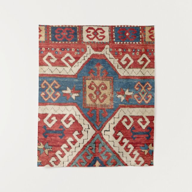 White Hooked Southwestern Shape  Tapestry (Front)