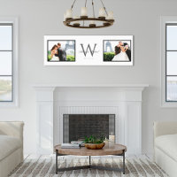 White Horizontal 2 Photo Monogram Wedding Keepsake