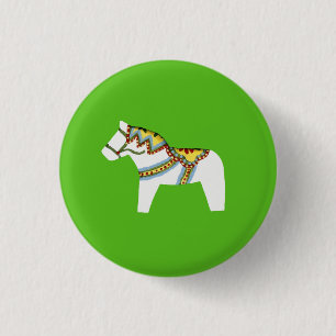 White Horse 1 Inch Round Button