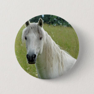 White Horse 2 Inch Round Button