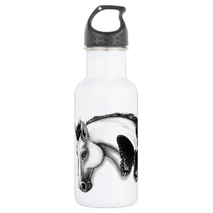 White Horse and Butterfly Design 532 Ml Water Bottle