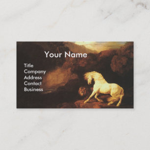 WHITE HORSE AND LION / CADUCEUS VETERINARY SYMBOL BUSINESS CARD