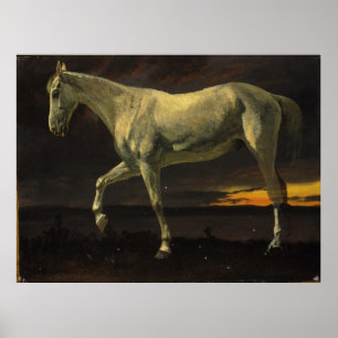 White Horse and Sunset by Albert Bierstadt  Poster