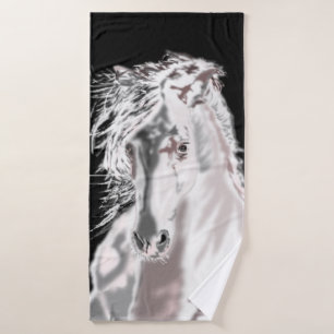 White Horse Bath Towel