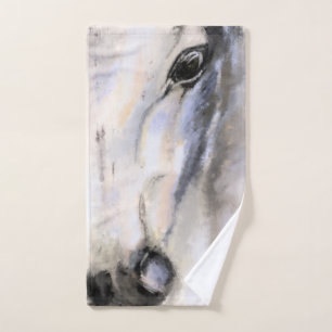 White Horse Bath Towels