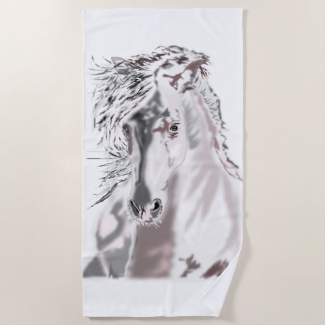 White Horse Beach Towel (Front)