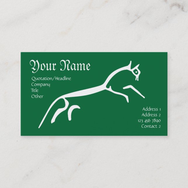 White Horse Business Card - Customized (Front)