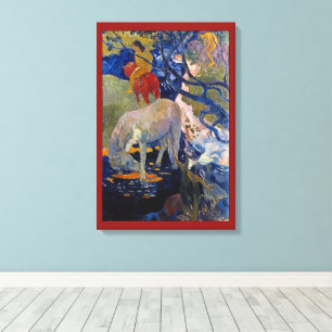 White Horse by Paul Gauguin, Vintage Fine Art Canvas Print