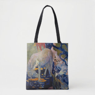 White Horse by Paul Gauguin, Vintage Fine Art Tote Bag
