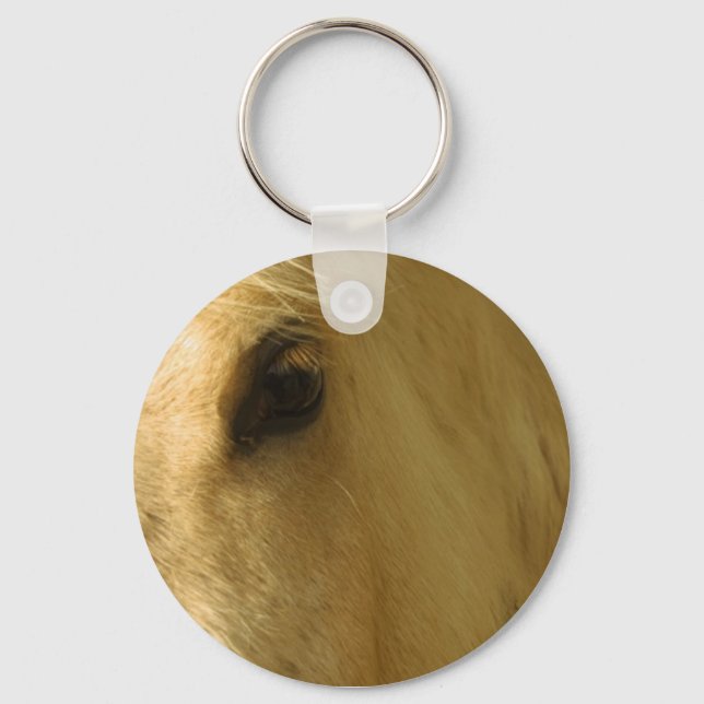 White Horse Closeup Keychain (Front)