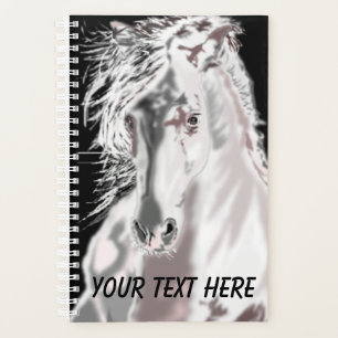 White Horse - Customizable - Add Your Text / Name Planner