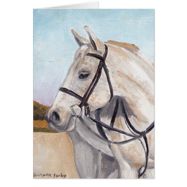 White Horse Equine Art Note Card (Front)