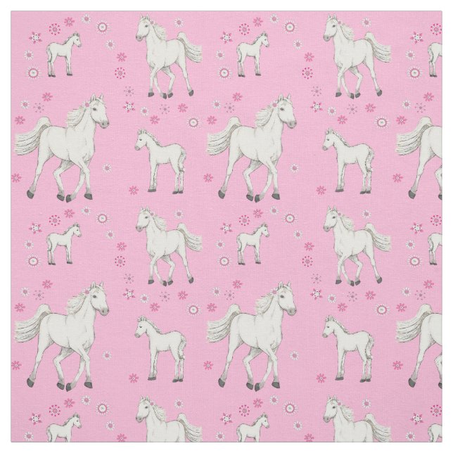 White Horse Fabric (Swatch)