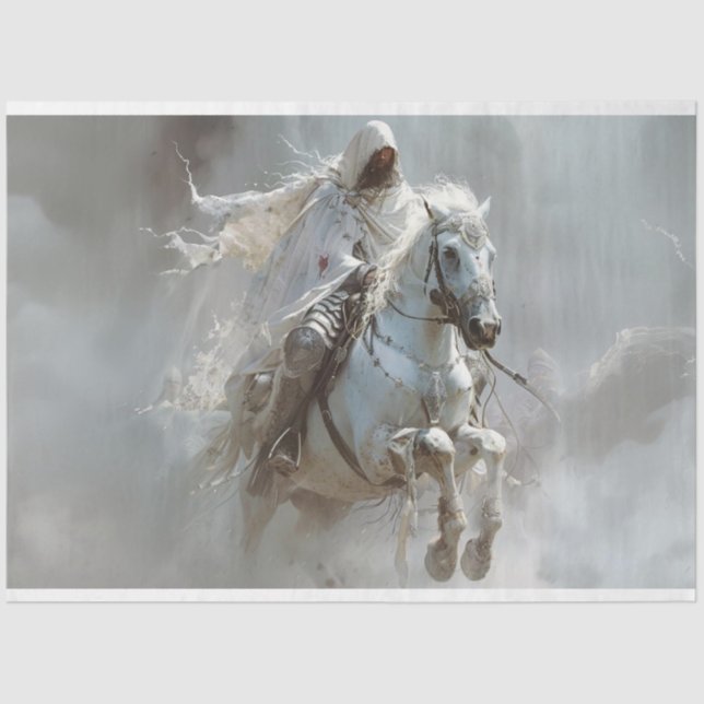 White Horse First Four Horseman of Apocalypse  Tissue Paper (Front)