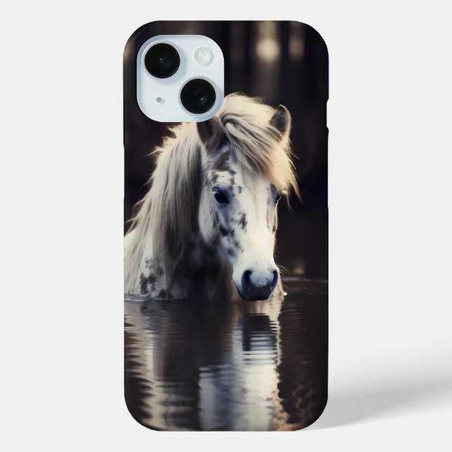White Horse in Lake Case-Mate iPhone Case (Back)