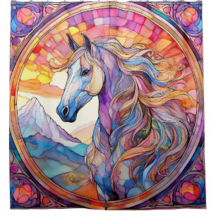 White Horse in Stained Glass