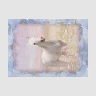 White Horse Meadow Fantasy Decoupage Tissue Paper
