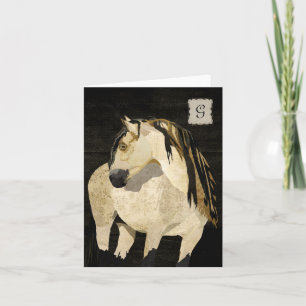 White Horse  Monogram Notecard