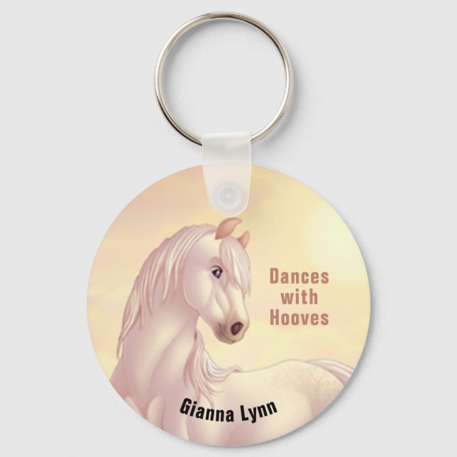 White Horse Monogrammed Keychain (Front)