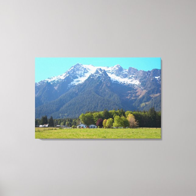 White Horse Mountain and Ranch Canvas Print (Front)