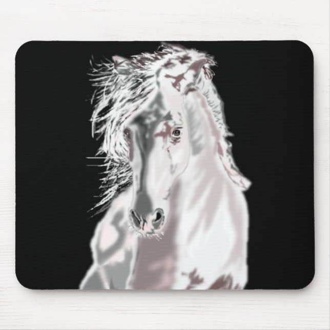 White Horse Mouse Pad (Front)
