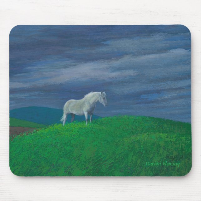 White Horse Mouse Pad (Front)