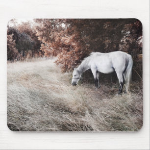 White Horse Mouse Pad