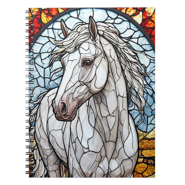 White Horse Notebook For Animal Lovers (Front)