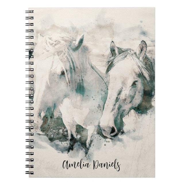 White Horse Personalized Notebook (Front)