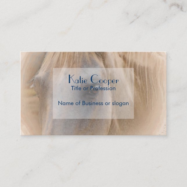 White Horse Portrait Business Card (Front)