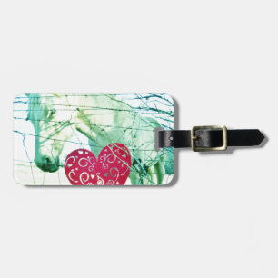 White Horse Red Heart Valentine Luggage Tag