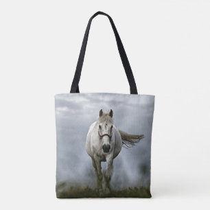 White Horse Running Toward You Tote Bag