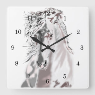 White Horse Square Wall Clock