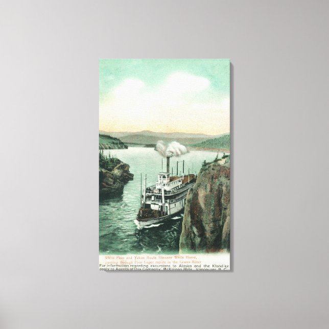 White Horse Steamer Canvas Print (Front)