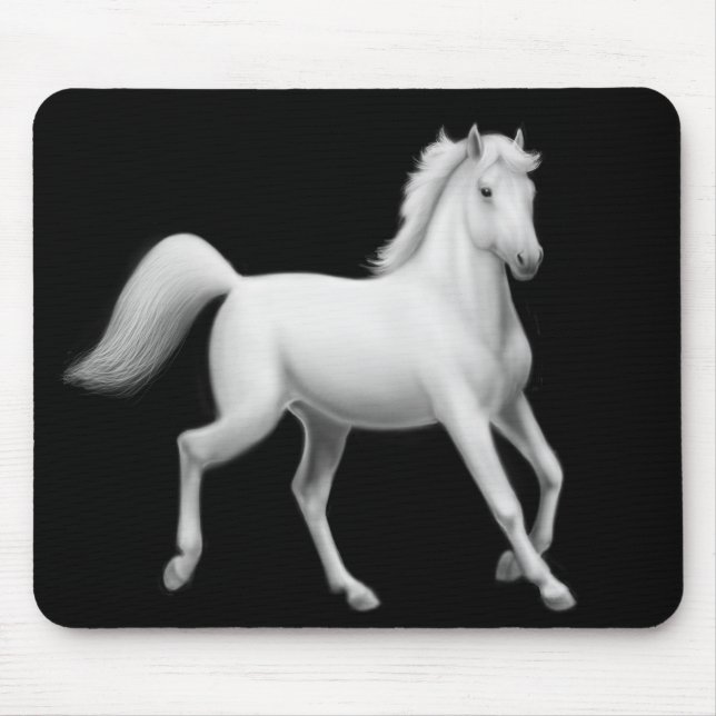 White Horse Trotting Mousepad (Front)