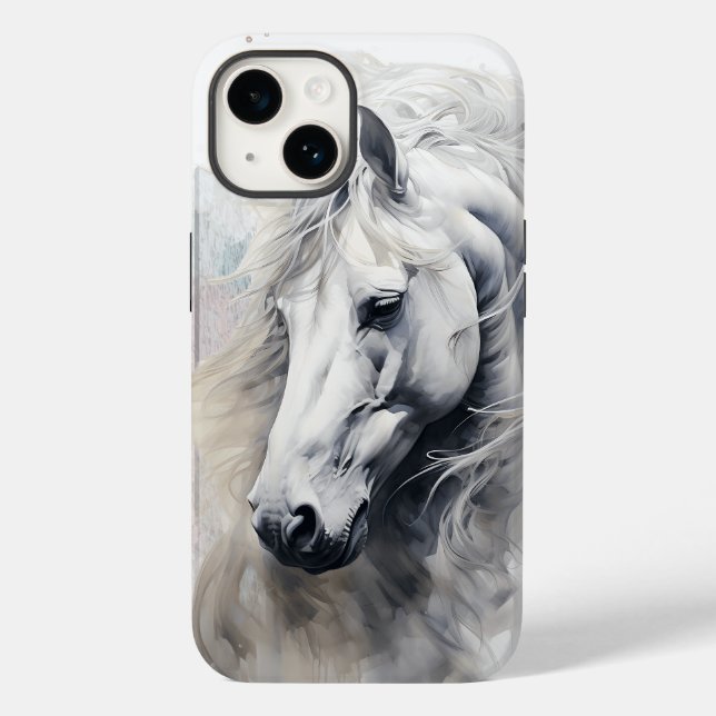 White Horse Watercolor Case-Mate iPhone Case (Back)
