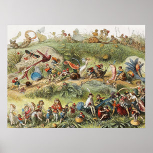 WHITE HORSE WITH DOGS AND FALCONS IN STABLE POSTE POSTER