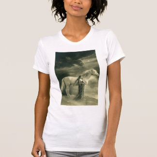 white horse woman T-Shirt
