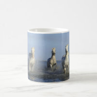 White Horses at Beach With Ocean Coffee Mug