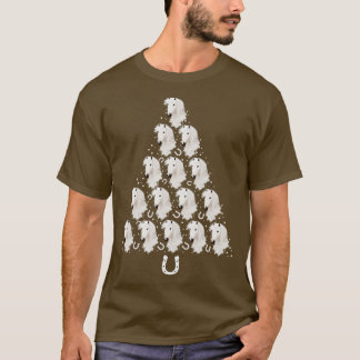 White Horses Christmas Tree T-Shirt