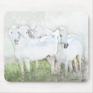 White Horses Mouse Pad Design