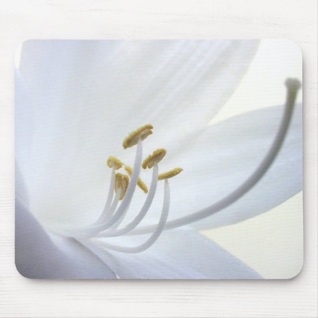 White Hosta Flower Mousepad (Front)