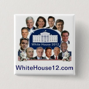 White House 2012 2 Inch Square Button