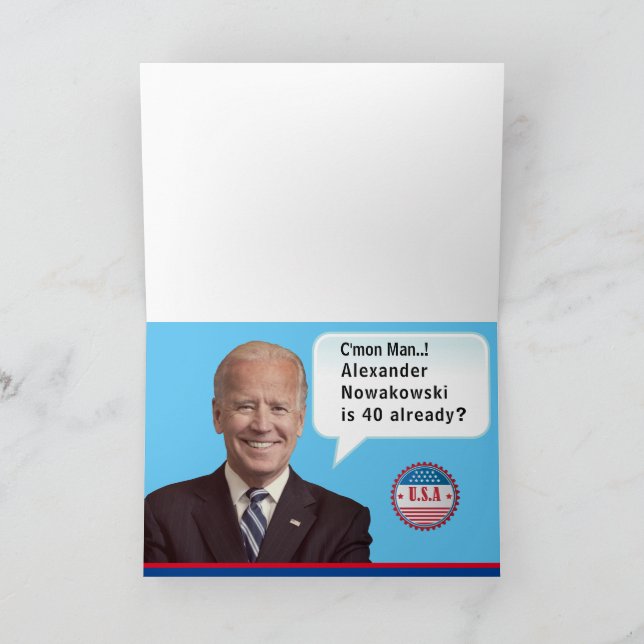 White House 50th Birthday Biden Mens Funny Gaff Invitation (Inside)