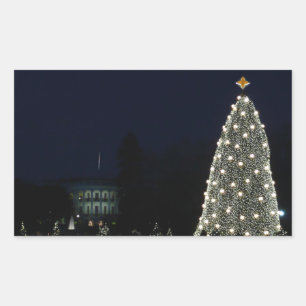 White House and National Tree Christmas Holiday DC Sticker