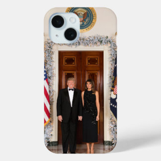 White House Christmas Donald Trump & Melania iPhone 15 Case